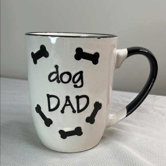 Petrageous Designs Dog Dad Hand Crafted Mug Black White Embossed 12oz - Picture 9 of 9